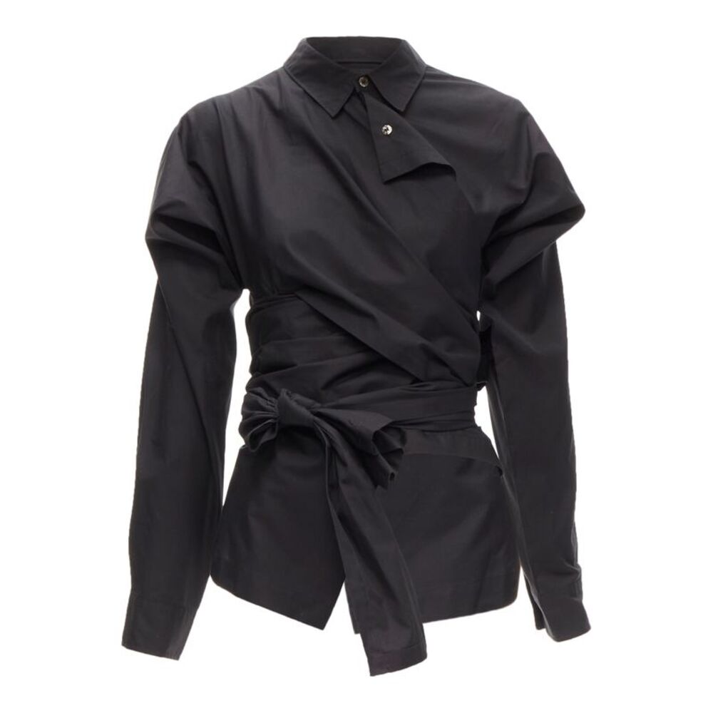 Comme Des Garcons Vintage 1980'S Deconstructed Wrap Bias Placket Cutout Shirt M - Picture 3 of 7